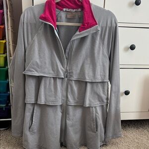 Athleta Gray Utility Jacket with Pink Lining